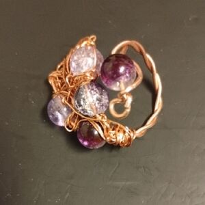 Elegant Wire Wrapped Beaded Ring